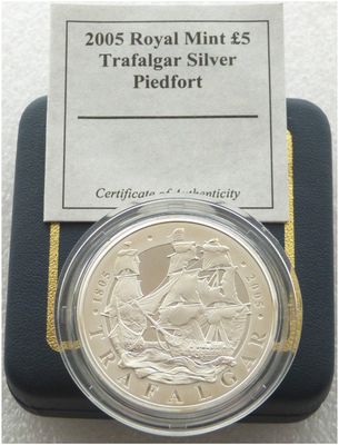 2005 Battle of Trafalgar Piedfort £5 Silver Proof Coin Box Coa