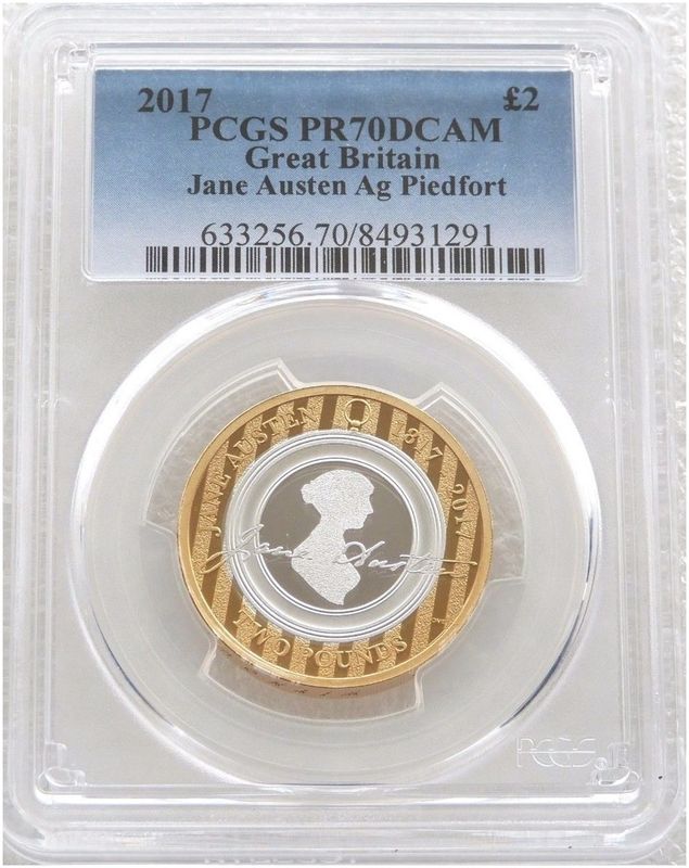 2017 Jane Austen Piedfort £2 Silver Proof Coin PCGS PR70 DCAM
