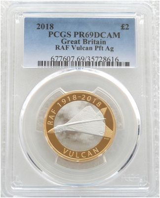 2018 Royal Air Force RAF Vulcan Piedfort £2 Silver Proof Coin PCGS PR69 DCAM