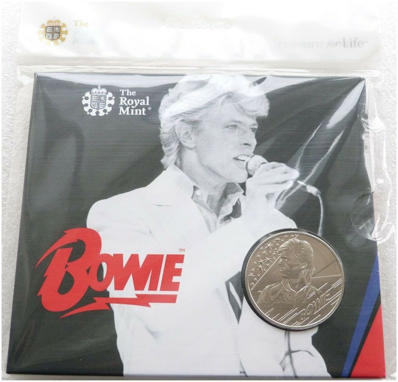 2020 Music Legends David Bowie £5 Brilliant Uncirculated Coin Pack Sealed