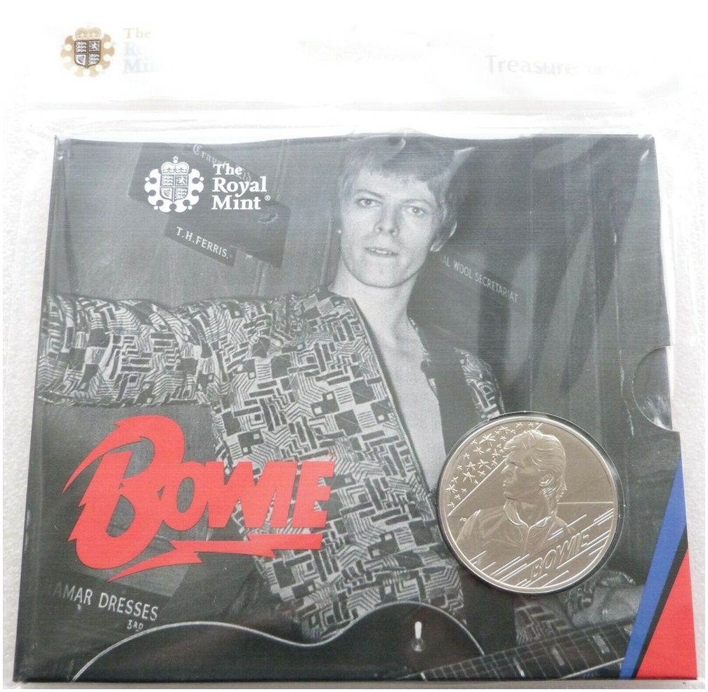 2020 Music Legends David Bowie £5 Brilliant Uncirculated Coin Pack Sealed