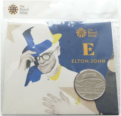 2020 Music Legends Elton John Illustration £5 Brilliant Uncirculated Coin Pack Sealed
