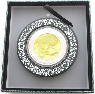 2013 Cook Islands Lunar Snake Mother of Pearl $50 Silver Proof 5oz Coin Box Coa