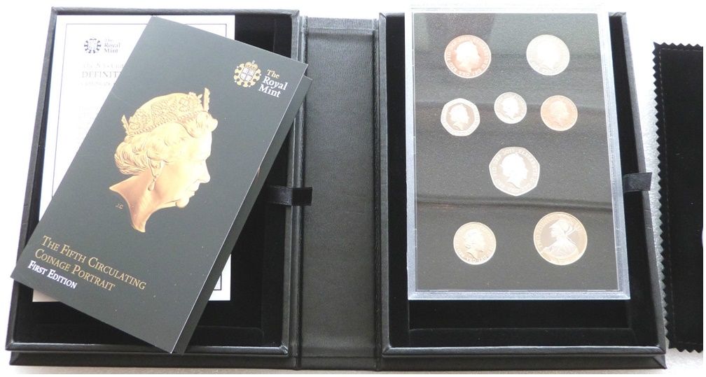 2015 First Editions Fifth Portrait Definitive Coinage Proof 8 Coin Set Box Coa