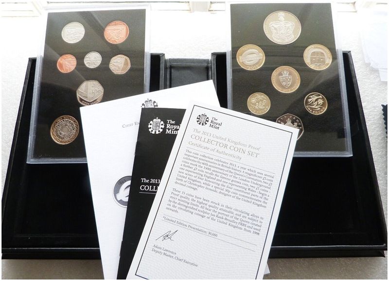 2013 Royal Mint Deluxe Collector Proof 15 Coin Set Box Coa