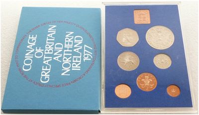 1977 Royal Mint Standard Silver Jubilee Proof 7 Coin Set