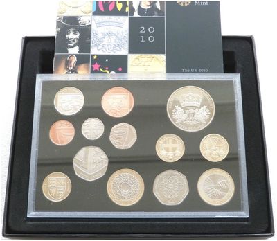 2010 Royal Mint Standard Proof 13 Coin Set Box Coa