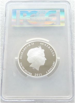 2011 Australia Lunar Rabbit $2 Silver Proof 2oz Coin PCGS PR69 DCAM