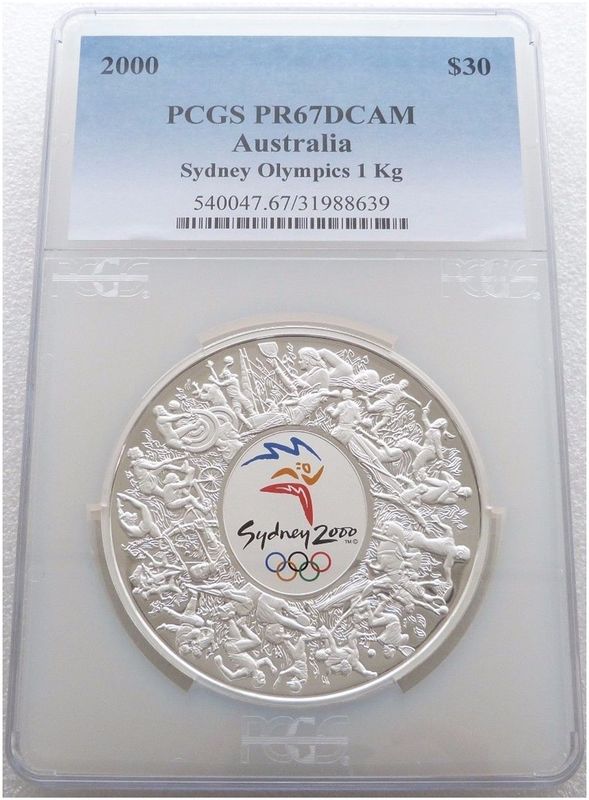 2000 Australia Sydney Olympic Games $30 Silver Proof Kilo Coin PCGS PR67 DCAM