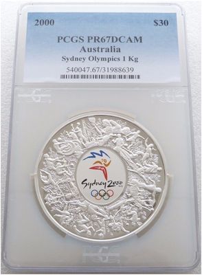 2000 Australia Sydney Olympic Games $30 Silver Proof Kilo Coin PCGS PR67 DCAM