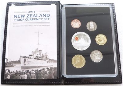2014 New Zealand HMS Achilles Proof Currency 6 Coin Set Box Coa