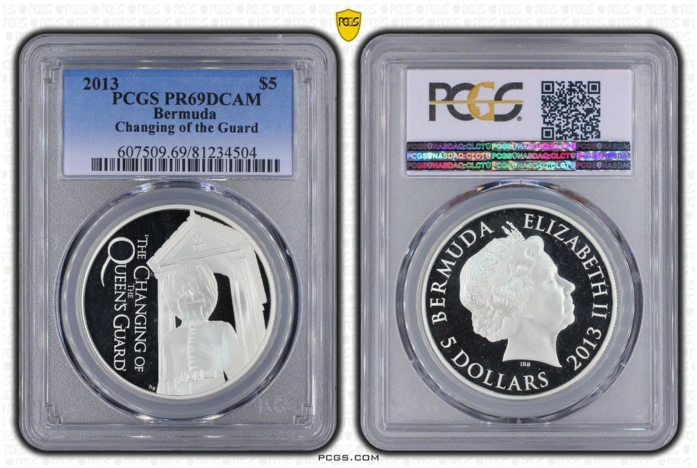 2013 Bermuda Diamond Jubilee Changing of the Guard $5 Silver
