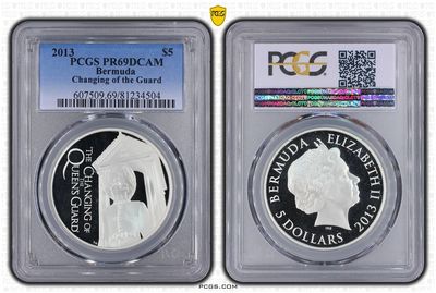 2013 Bermuda Diamond Jubilee Changing of the Guard $5 Silver