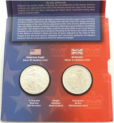 2003 Legacies of Freedom Liberty Eagle Britannia Silver 2 Coin Set