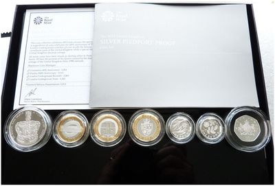 2013 United Kingdom Piedfort Silver Proof 7 Coin Set Box Coa