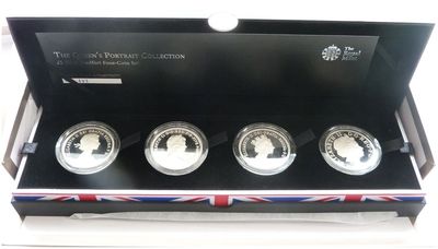 2013 Queens Portrait Coronation Piedfort £5 Silver Proof 4 Coin Set Box Coa