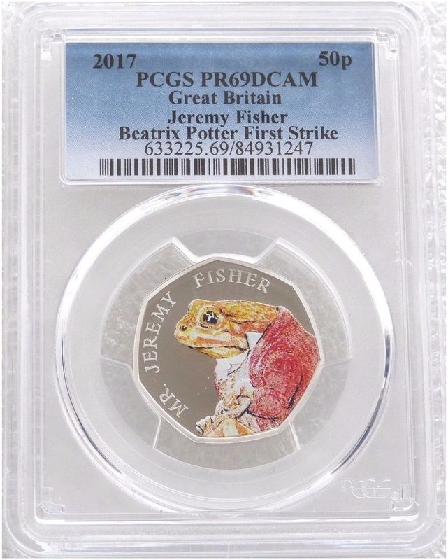 2017 Mr Jeremy Fisher 50p Silver Proof Coin PCGS PR69 DCAM First Strike