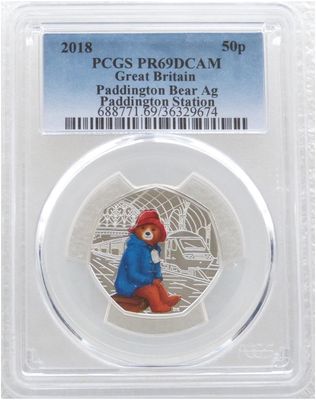 2018 Paddington at the Station 50p Silver Proof Coin PCGS PR69 DCAM