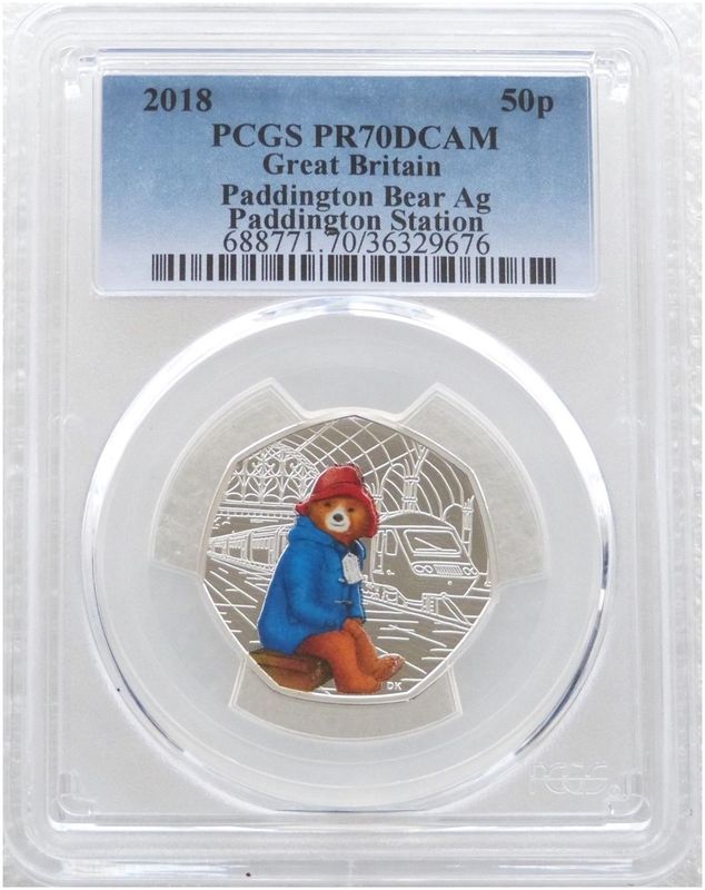 2018 Paddington at the Station 50p Silver Proof Coin PCGS PR70 DCAM 2018 Paddington at the Station 50p Silver Proof Coin PCGS PR70 DCAM