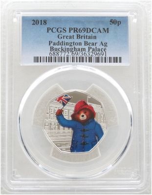 2018 Paddington at Buckingham Palace 50p Silver Proof Coin PCGS PR69 DCAM