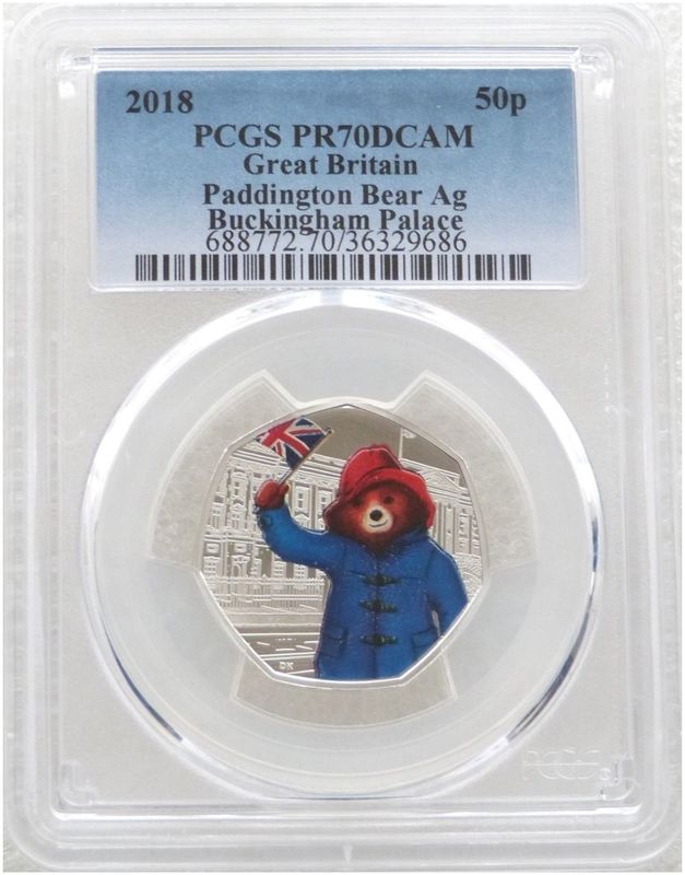 2018 Paddington at Buckingham Palace 50p Silver Proof Coin PCGS PR70 DCAM 2018 Paddington at Buckingham Palace 50p Silver Proof Coin PCGS PR70 DCAM