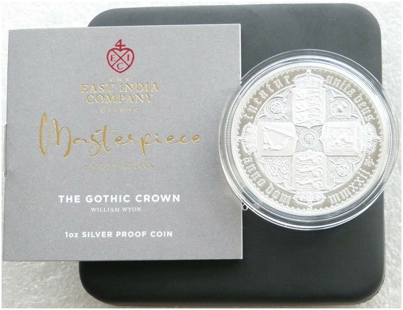 2022 Saint Helena Gothic Crown £1 Silver Proof 1oz Coin Box Coa