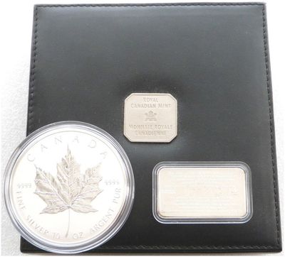 1998 Canada Maple Leaf 10th Anniversary $50 Silver 10oz Coin Box Coa