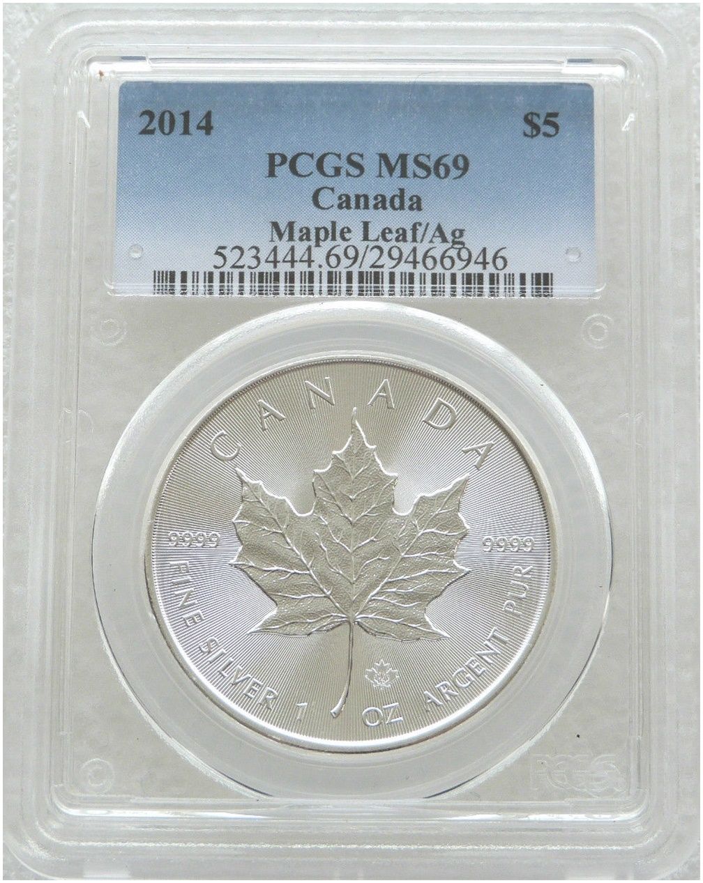 2014 Canada Maple Leaf Privy $5 Silver 1oz Coin PCGS MS69