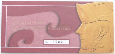 2003 Britannia Gold Proof 3 Coin Set Certificate of Authenticity Only