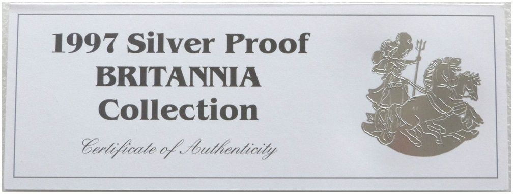 1997 Britannia Silver Proof 4 Coin Set Certificate Only