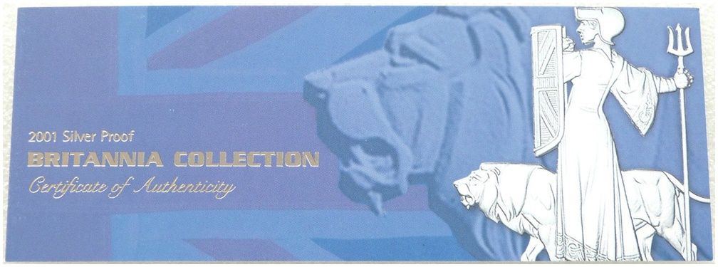 2001 Britannia Silver Proof 4 Coin Set Certificate Only
