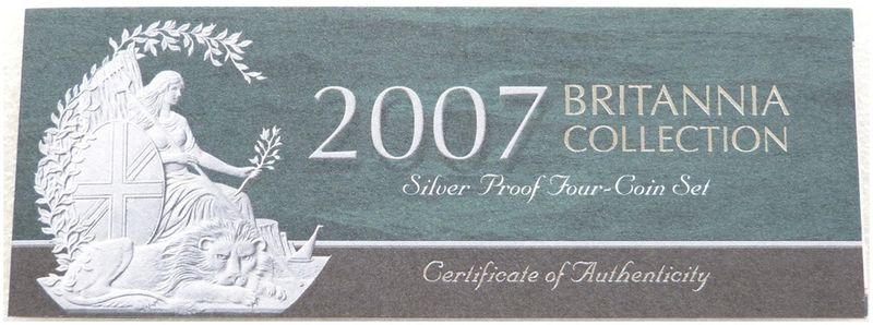 2007 Britannia Silver Proof 4 Coin Set Certificate Only