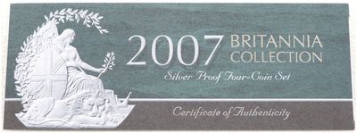 2007 Britannia Silver Proof 4 Coin Set Certificate Only