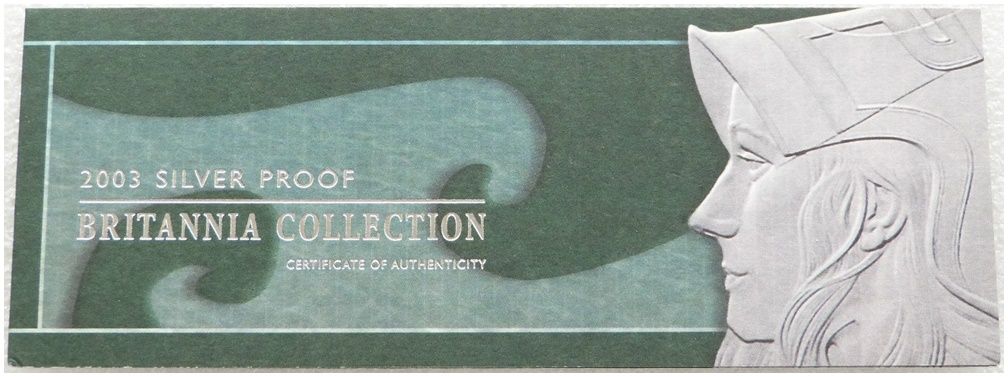 2003 Britannia Silver Proof 4 Coin Set Certificate Only