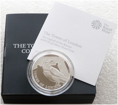 2019 Tower of London Legend of the Ravens £5 Silver Proof Coin Box Coa