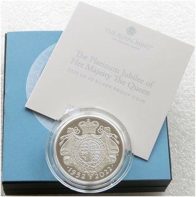 2022 Platinum Jubilee £5 Silver Proof Coin Box Coa