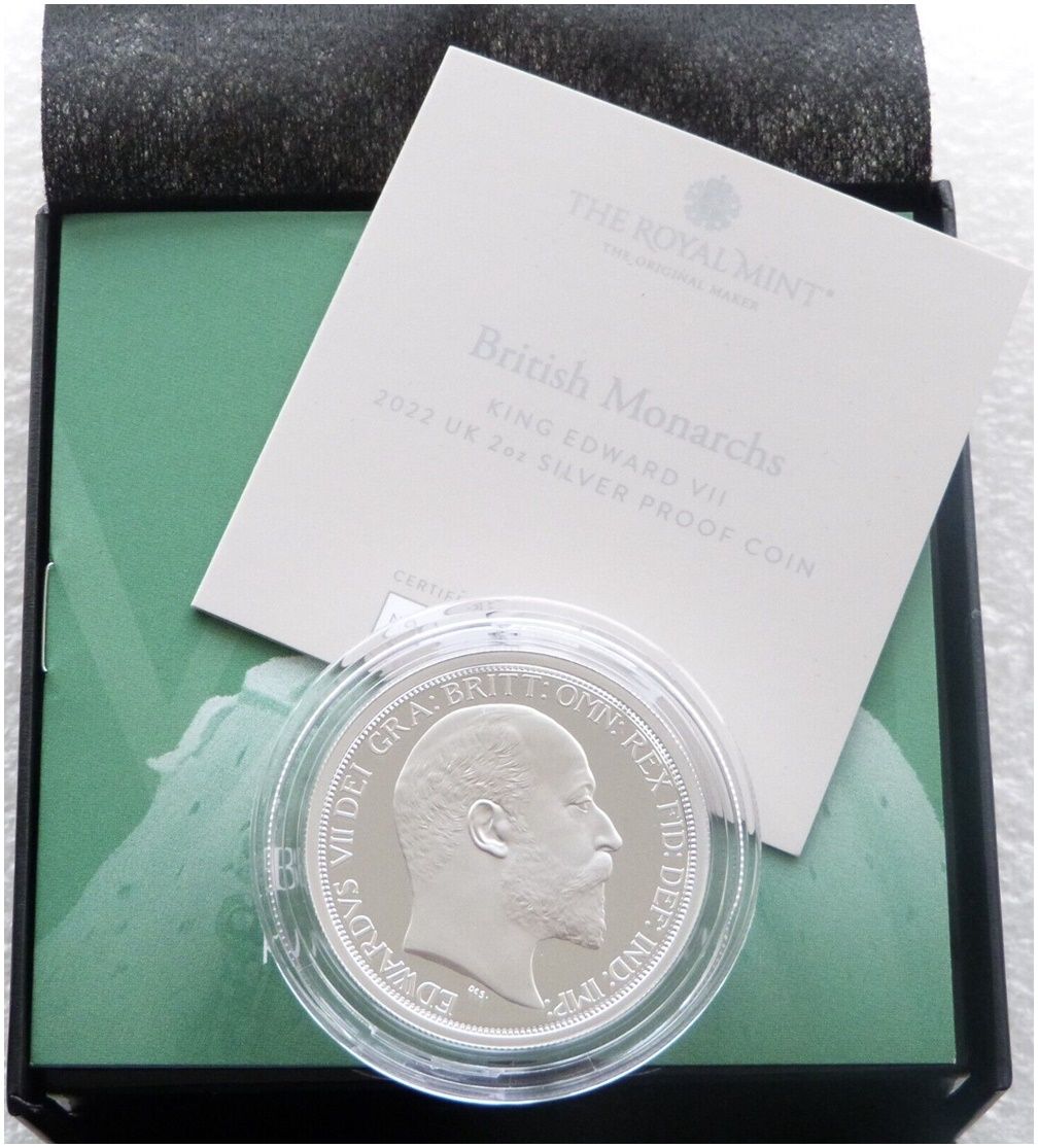 2022 British Monarchs King Edward VII £5 Silver Proof 2oz Coin Box Coa