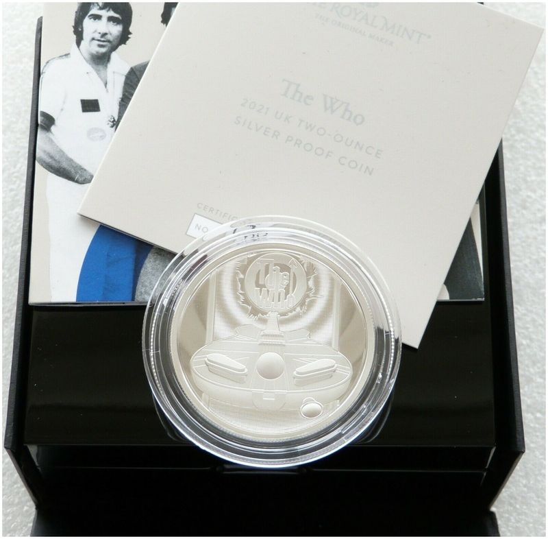 2021 Music Legends The Who £5 Silver Proof 2oz Coin Box Coa