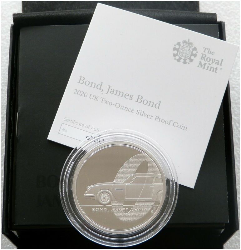2020 James Bond 007 £5 Silver Proof 2oz Coin Box Coa