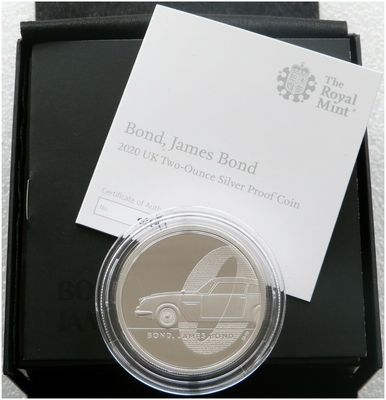 2020 James Bond 007 £5 Silver Proof 2oz Coin Box Coa