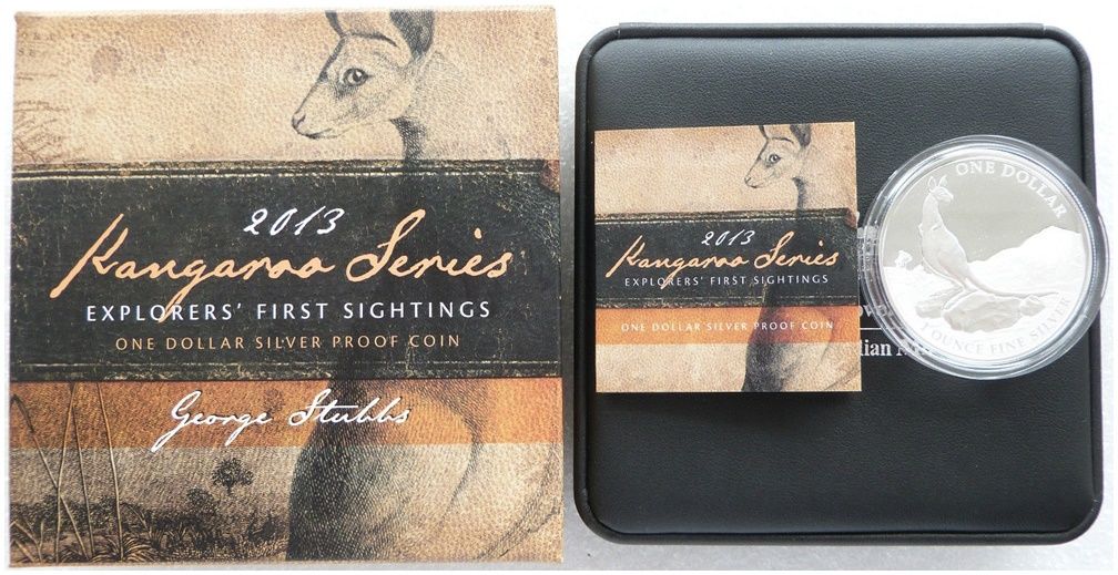 2013 Australia Kangaroo $1 Silver Proof 1oz Coin Box Coa