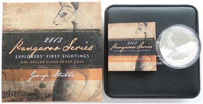 2013 Australia Kangaroo $1 Silver Proof 1oz Coin Box Coa