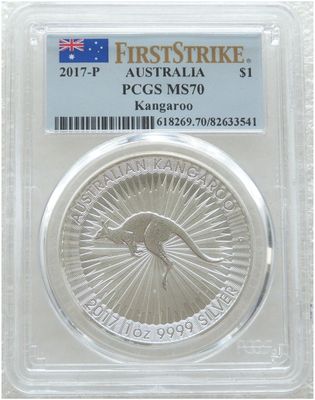 2017 Australia Kangaroo $1 Silver 1oz Coin PCGS MS70 First Strike