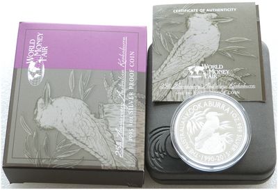 2015 Australia Berlin World Money Fair Kookaburra 25th Anniversary $1 Silver Proof 1oz Coin Box Coa