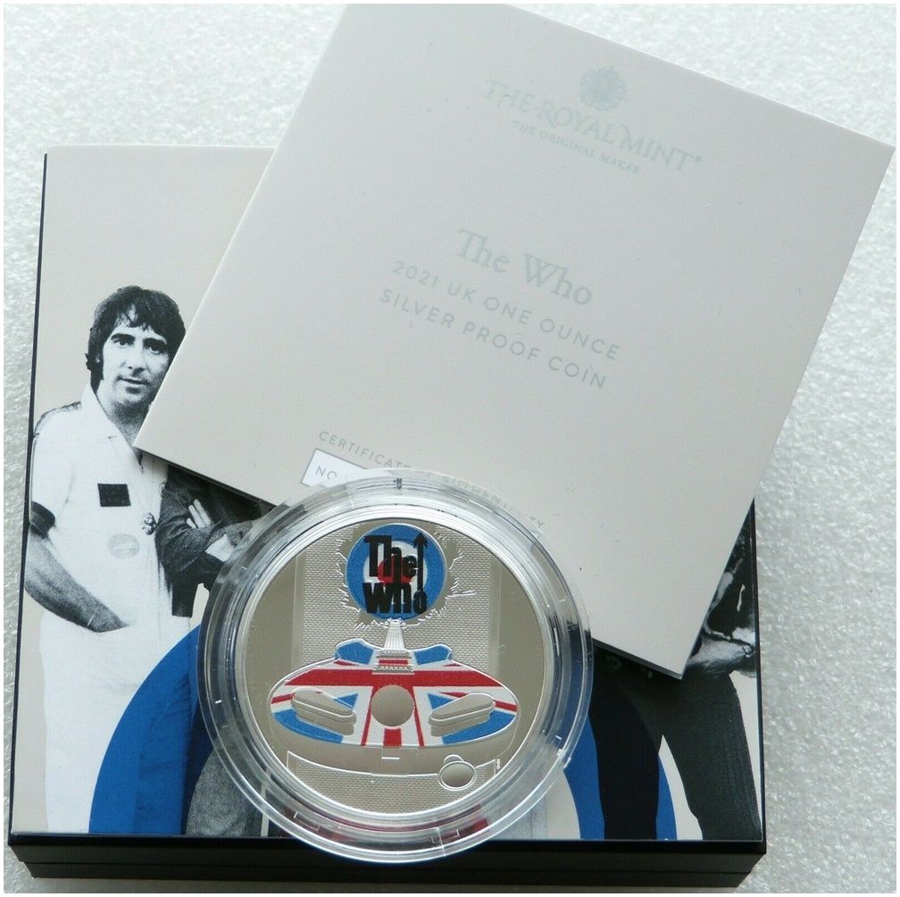 2021 Music Legends The Who £2 Silver Proof 1oz Coin Box Coa