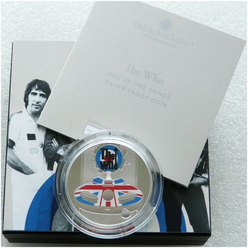 2021 Music Legends The Who £2 Silver Proof 1oz Coin Box Coa