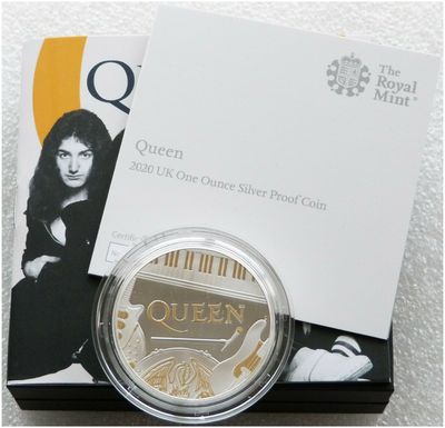 2020 Music Legends Queen £2 Silver Proof 1oz Coin Box Coa