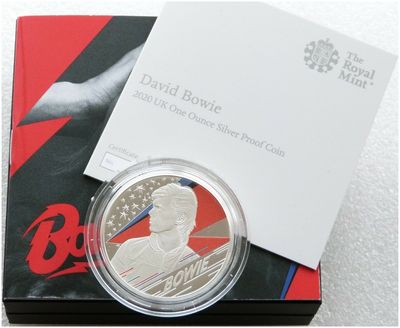 2020 Music Legends David Bowie £2 Silver Proof 1oz Coin Box Coa