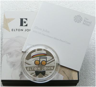 2020 Music Legends Elton John £2 Silver Proof 1oz Coin Box Coa
