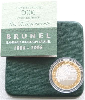2006 Isambard Brunel His Achievements £2 Silver Proof Coin Box Coa